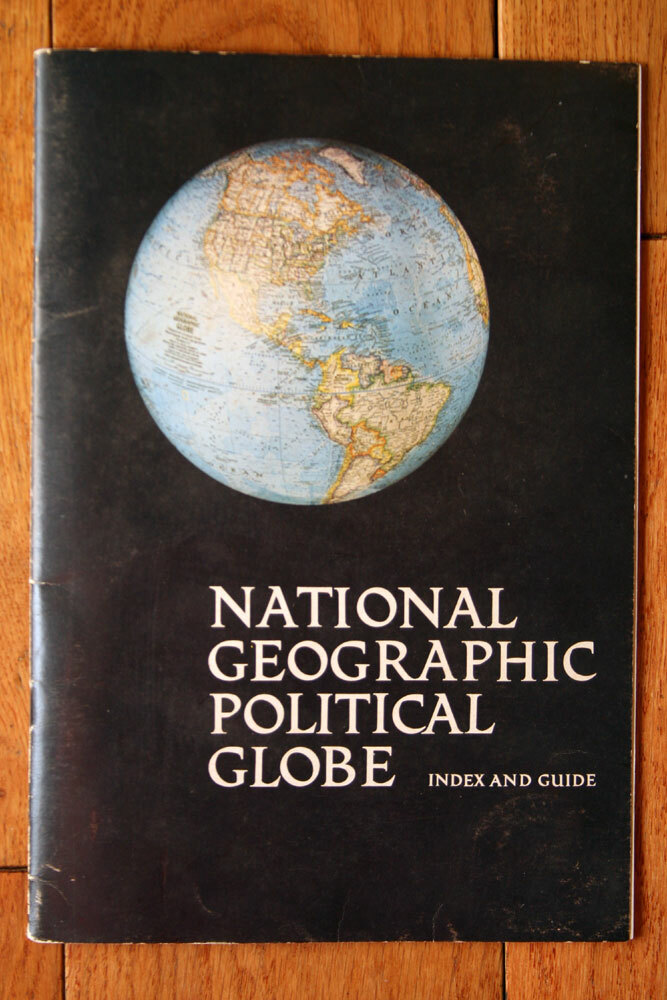 National Geographic Political Globe Index and Guide 1976 Replogle Instructions