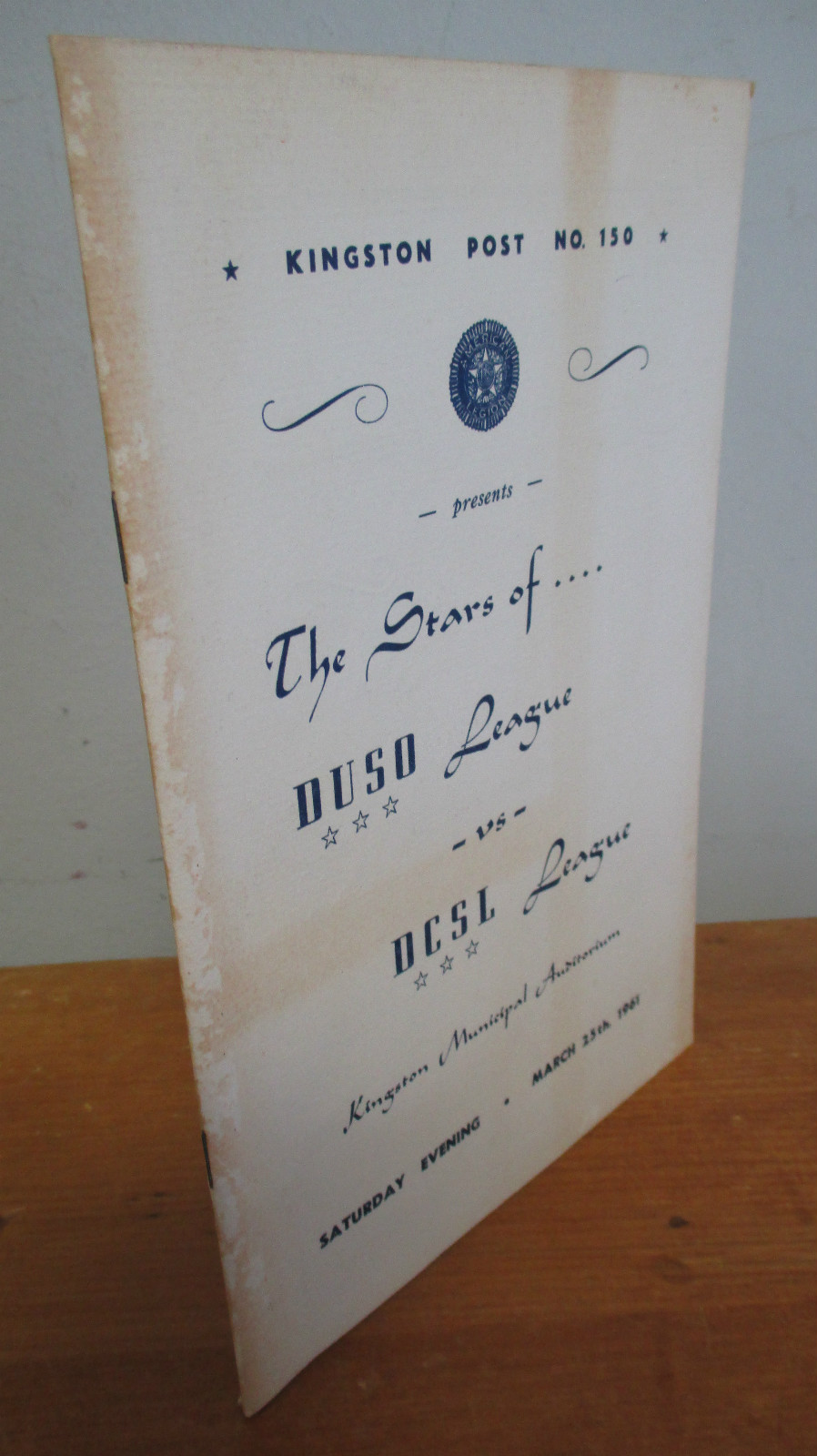 1961 Basketball Program Stars of DUSO League vs DCSL League at Kingston NY