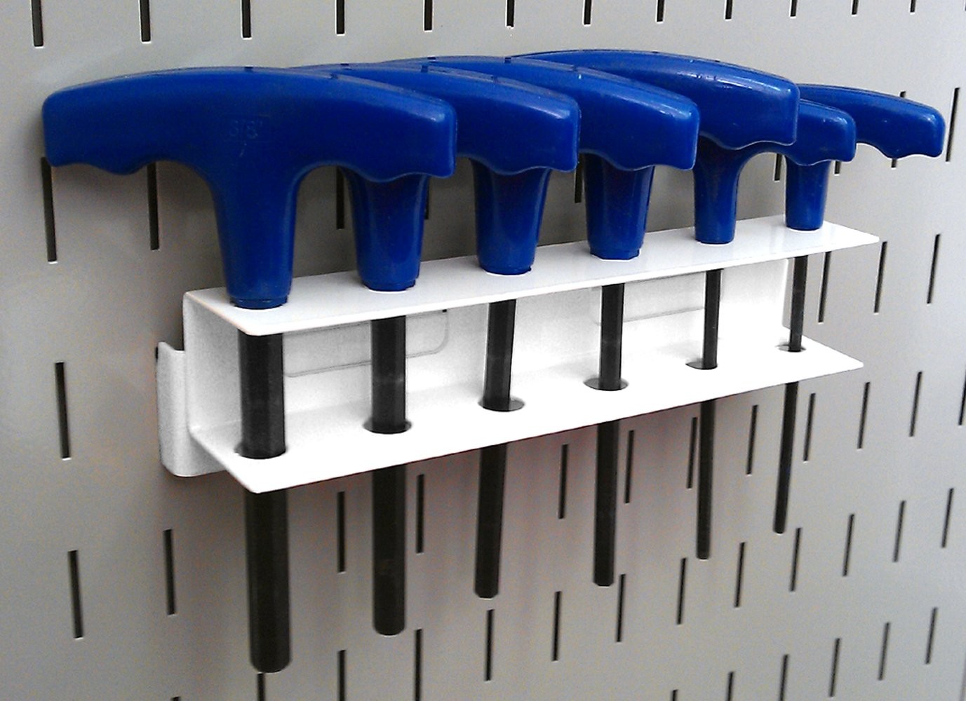 Screwdriver Holder Bracket Slotted Metal Pegboard Accessory Board White
