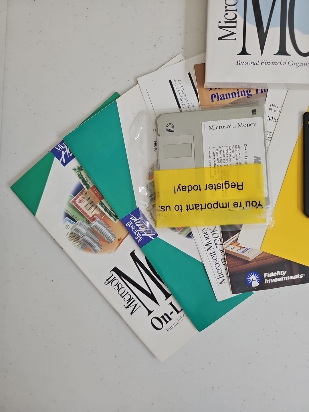 Vintage Microsoft Money 3.0 Complete Floppy Software w/ Manual Inserts PC IBM