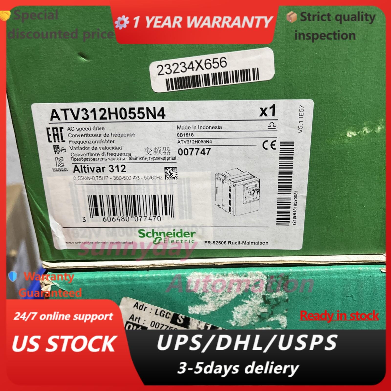 Schneider Electric ATV312H055N4 Ac Speed Drive 0.55KW 3phase Inverter New In Box
