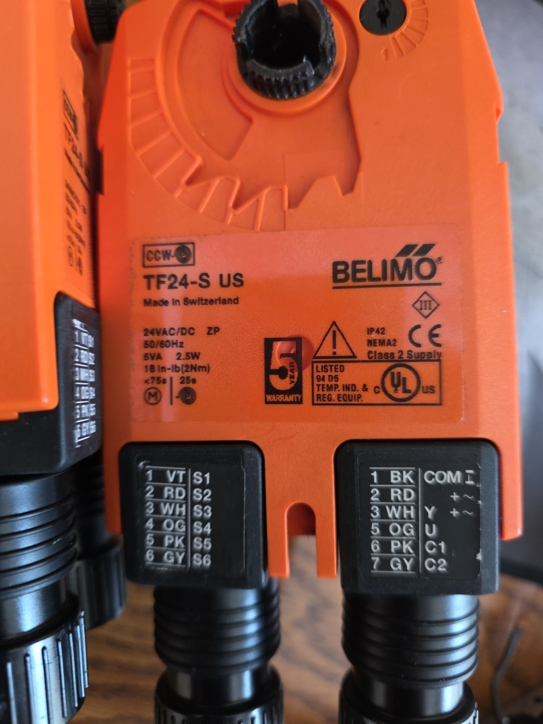 Set Of Two BELIMO TF24-S Spring-reset Electric Air Valve Actuator