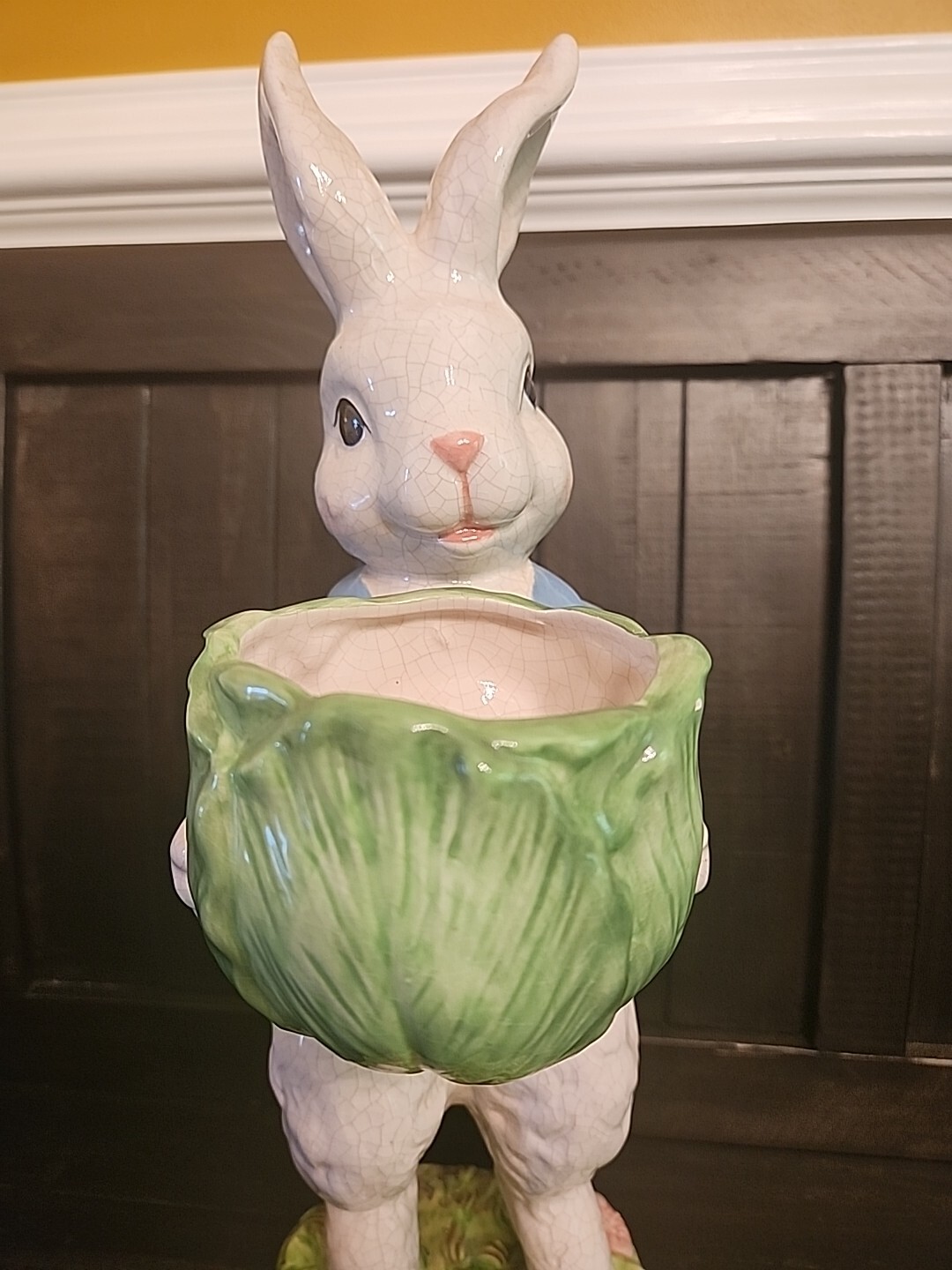 16" Easter Bunny Rabbit Ceramic Planter