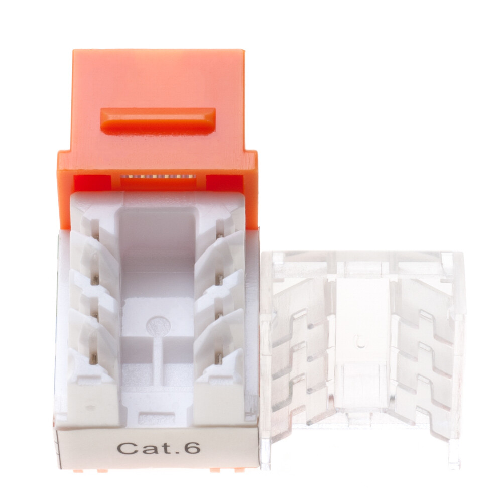 30 pcs Cat6 Punchdown Keystone Jack Orange 45 Degree Angle Ethernet Network PACK