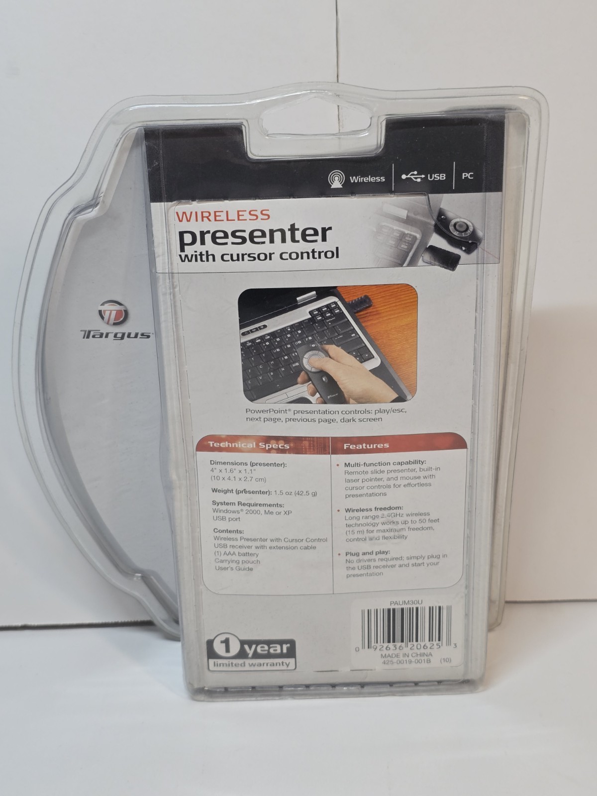 Targus Wireless Presenter With Laser Pointer & Cursor Control - Brand New