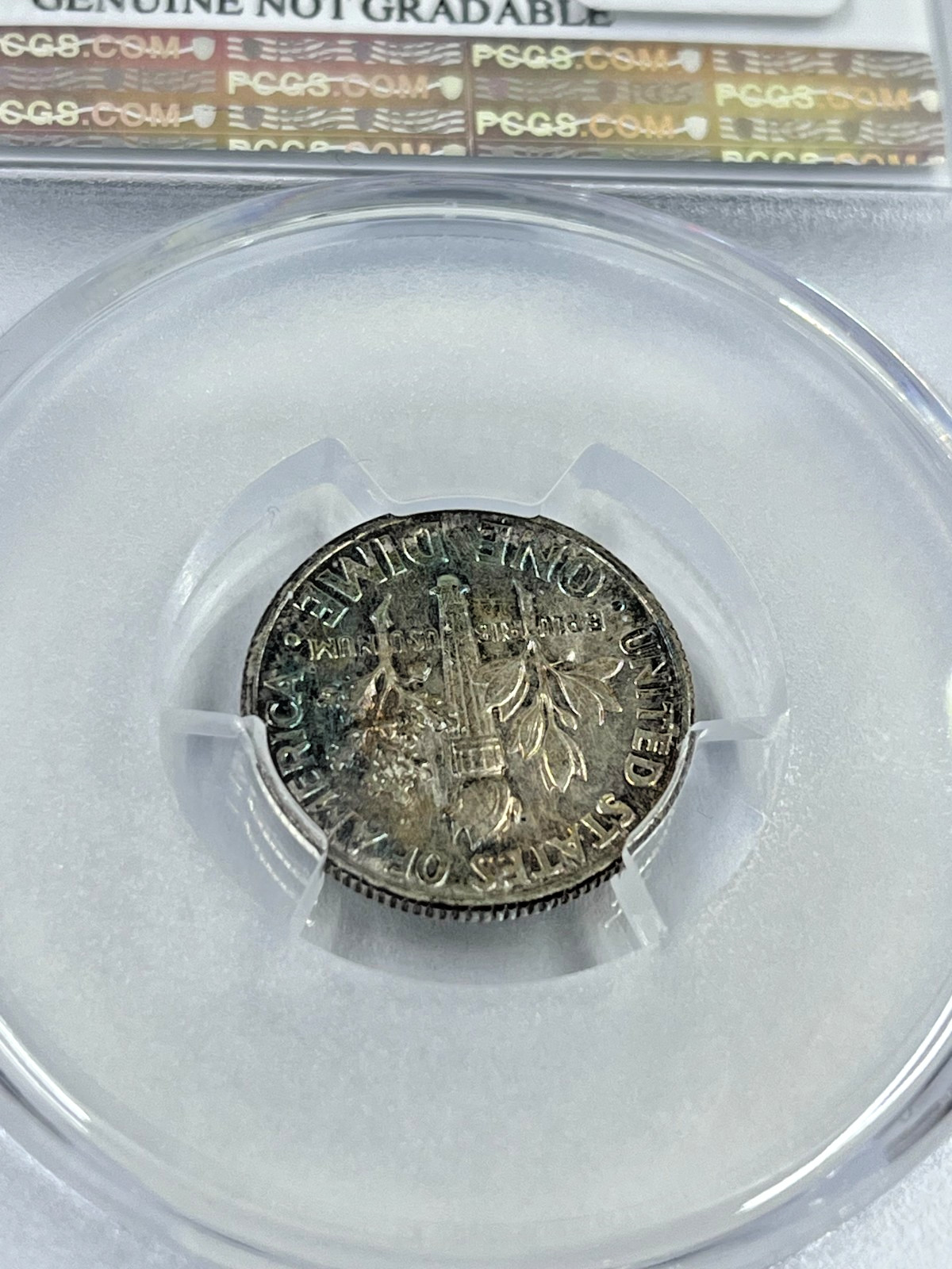 1963- Roosevelt Dime 10C PCGS Genuine Scratch-UNC Detail