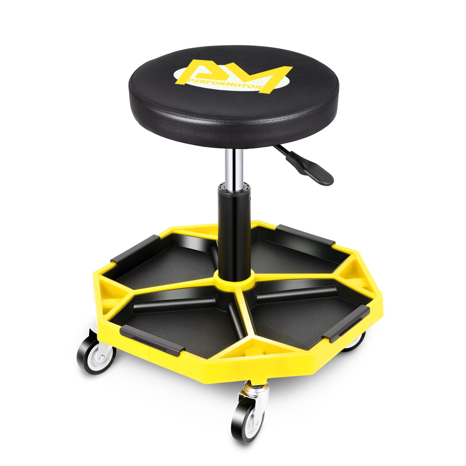 15.74"-21.25" Adjustable 300lbs Capacity Mechanics Roller Seats Yellow Tool Seat