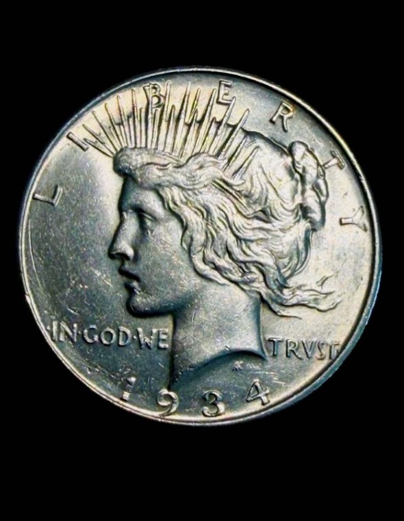 1934 Denver Mint Peace Dollar $1 uncirculated Superb Strike