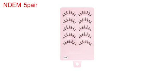 Natural False Eyelashes for Makeup Black NDEM 5 Pair