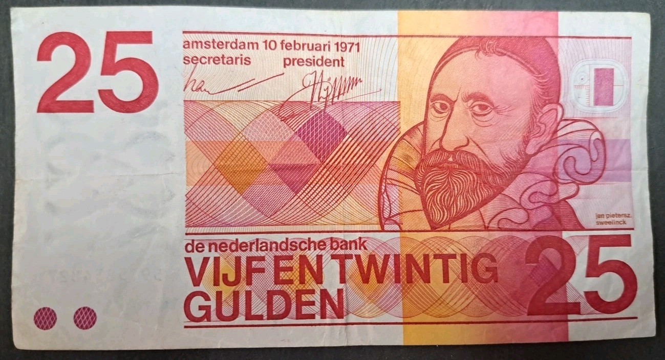1971 Netherlands 25 Gulden P92a 5915854827.