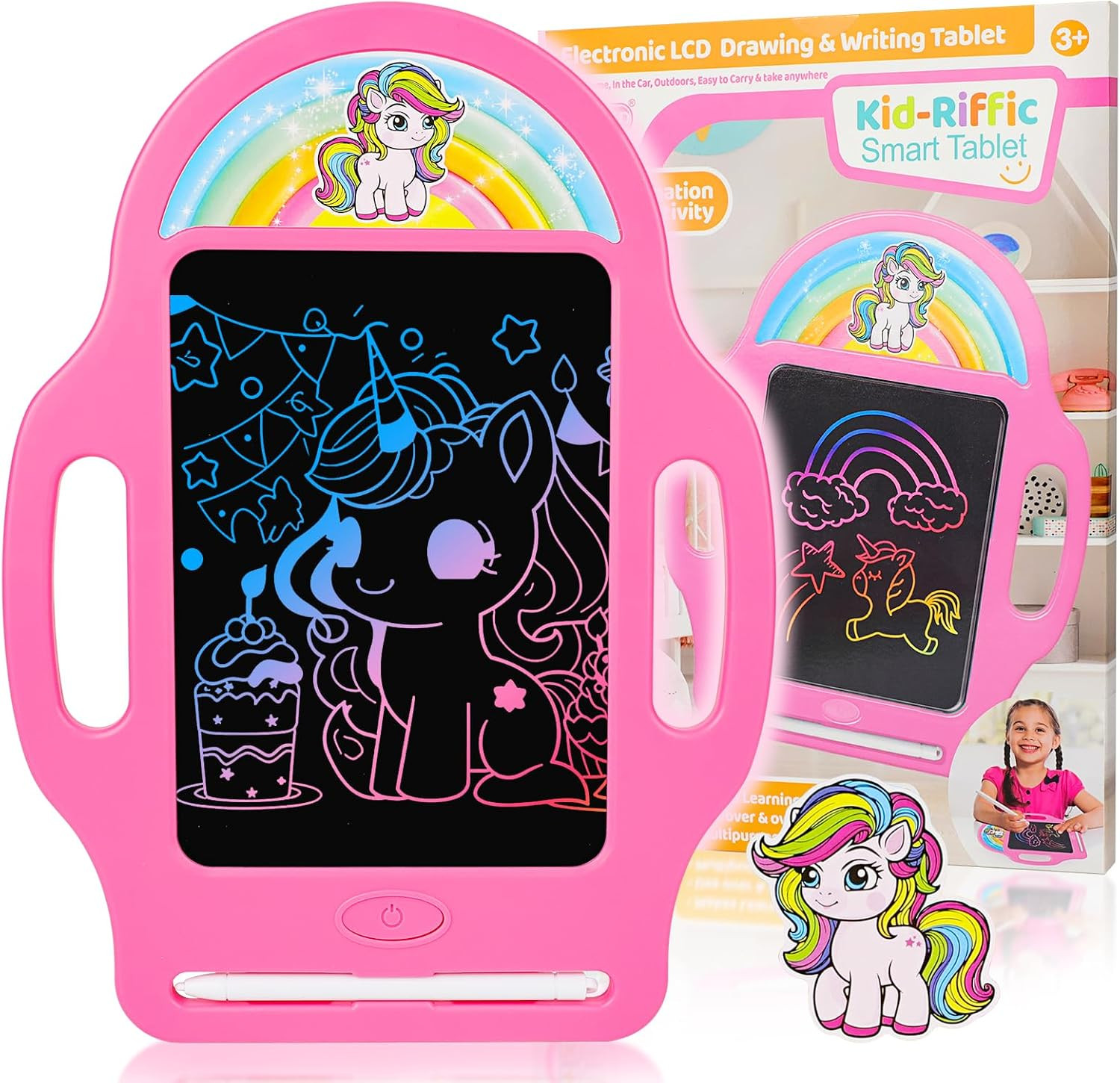 Unicorn 8.5 Inch LCD Writing Tablet for Kids 2-6, Drawing Tablet Doodle Board wi