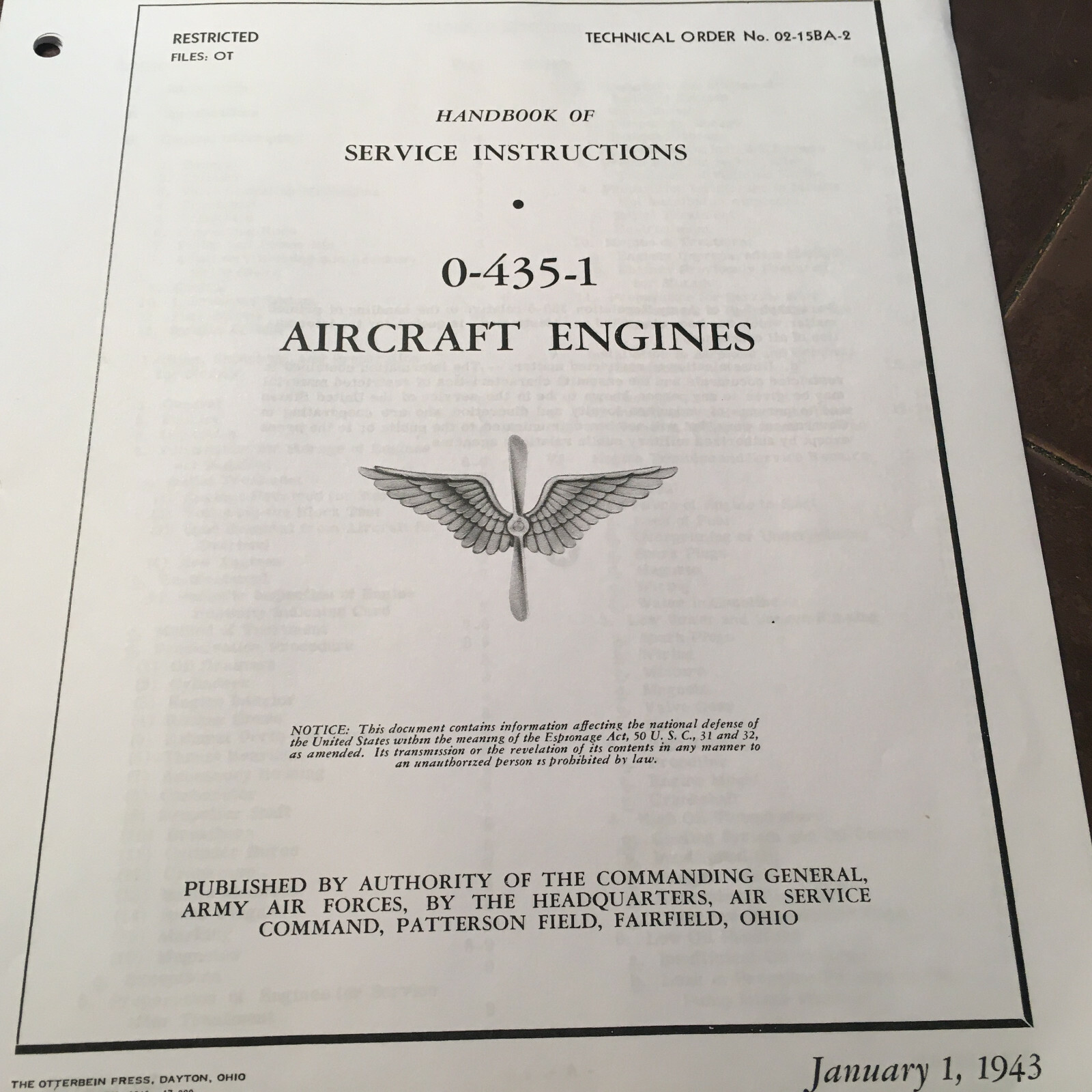 Lycoming O-435-1 Series Engine Service Manual
