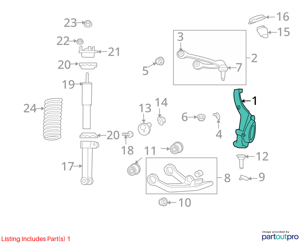 2008-2012 Jeep Liberty Drivers Front Spindle Knuckle Oem BINDE
