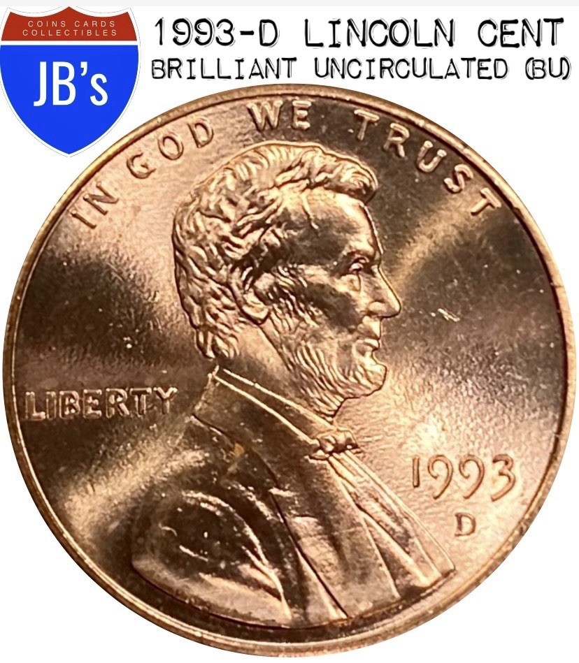 1993-D Lincoln Memorial Cent Penny 1c - BRILLIANT UNCIRCULATED (BU)