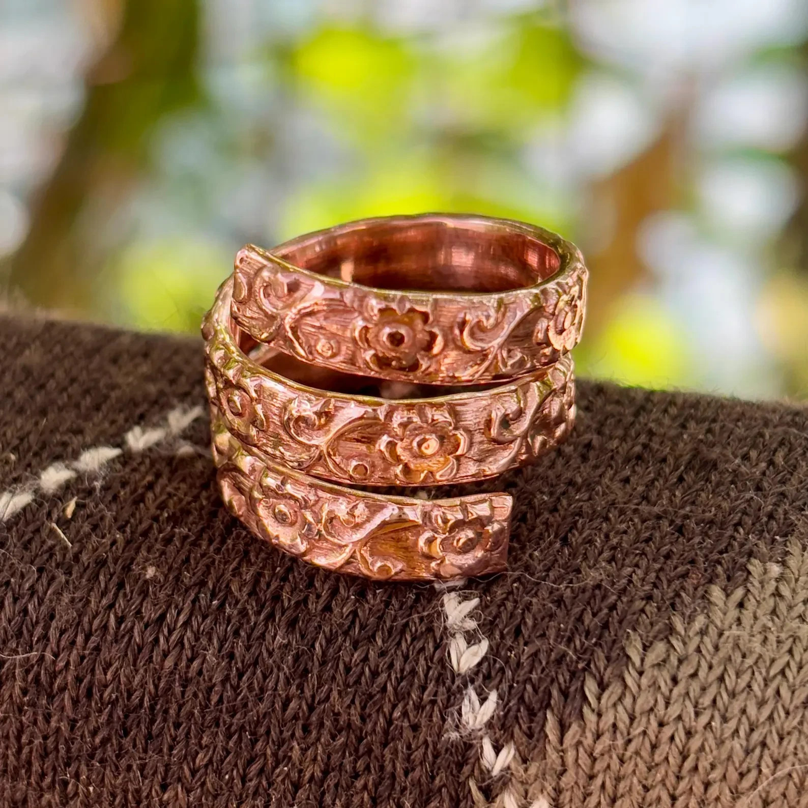 Solid Copper Minimalist Healing Handmade Unisex Thumb Ring, Band Ring Adjustable