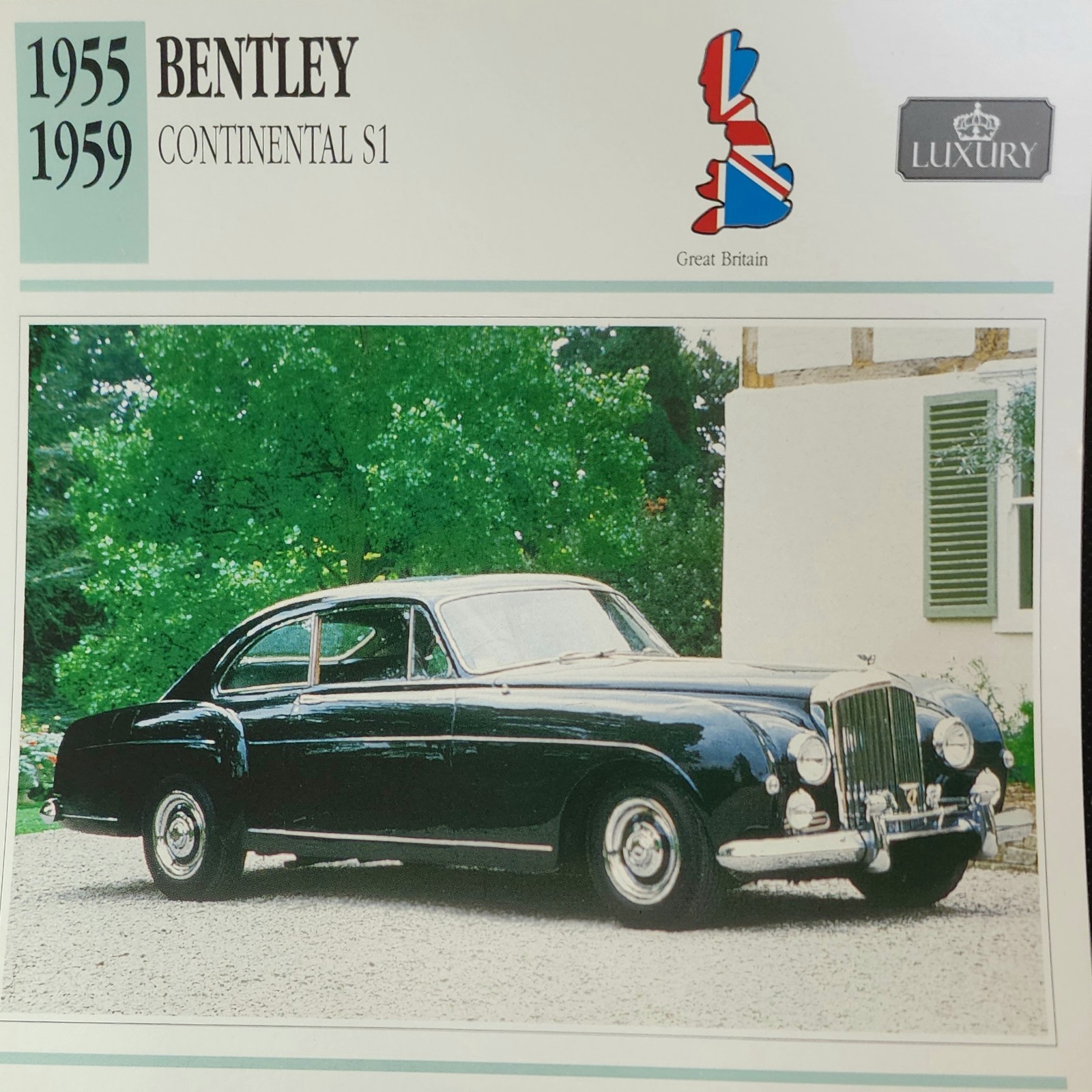 Bentley Continental Car Picture Info Detail Collector Card Vintage Retro Decor