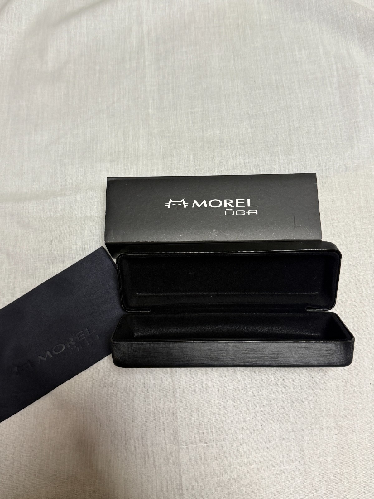 Morel OGA Black Hardshell Glasses Case + Cleaning Cloth New