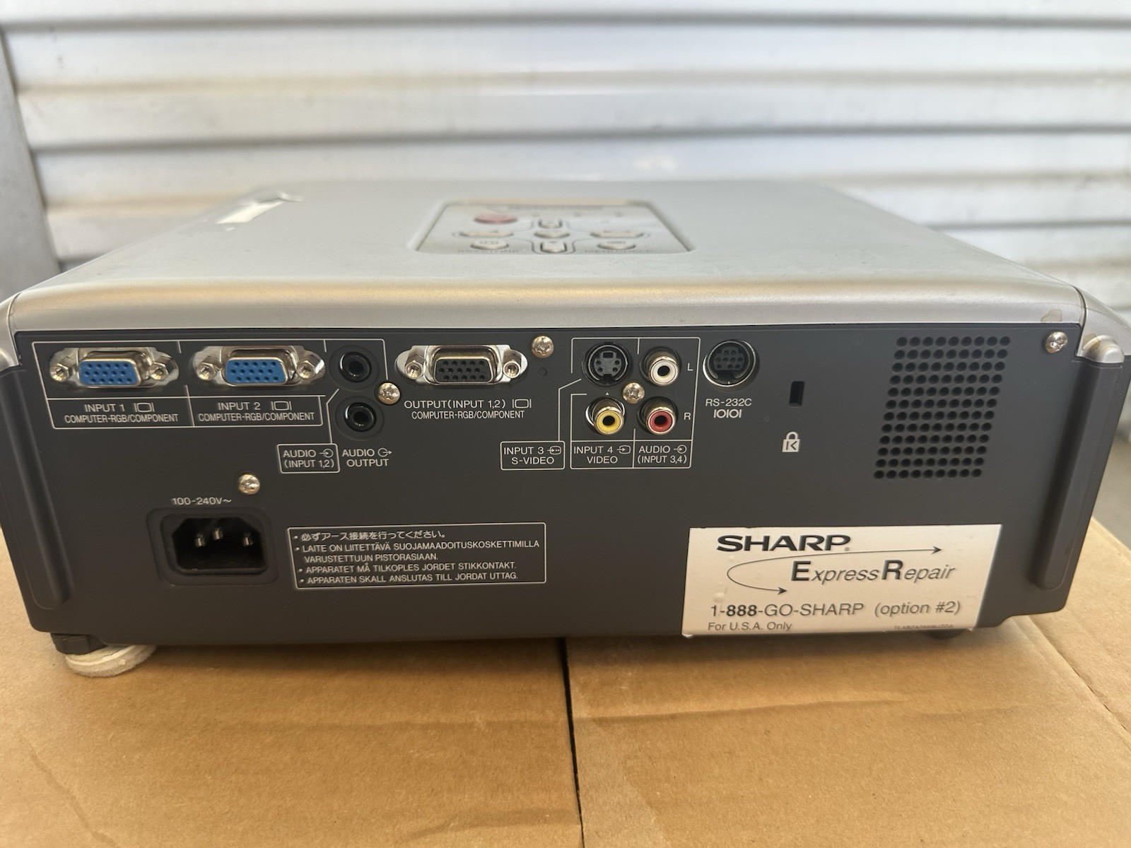 SHARP XR-10S NoteVision Multimedia Desktop Home Projector Without Power Cable