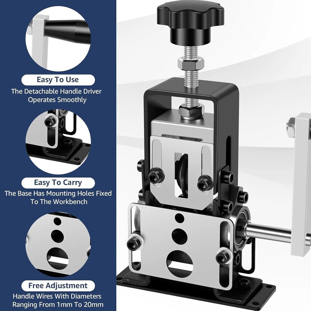 Manual Wire Stripping Machine Drill Powered Hand Crank Wire Stripper Tool 1-25MM