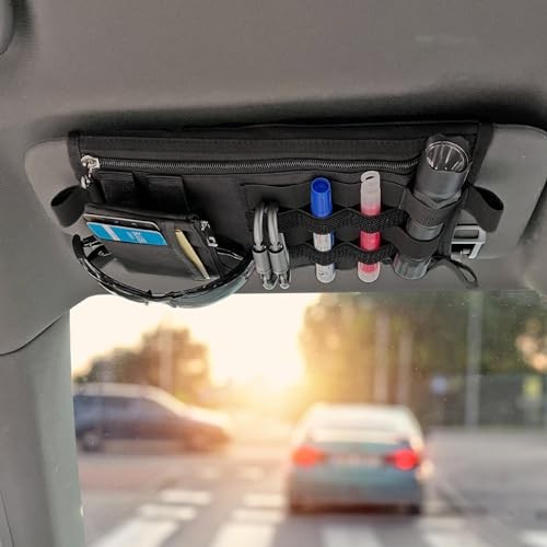 Molle Visor Panel Organizer, Tactical Car Sun Visor Cover Molle Webbing 1 Pack