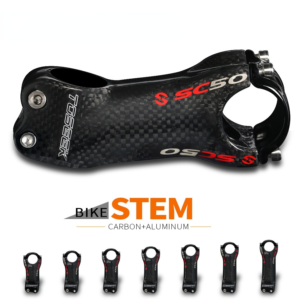 3K Gloss Carbon Fiber Bike Stem MTB/Road Bicycle Stem 70mm -130mm Angle ±6/±17