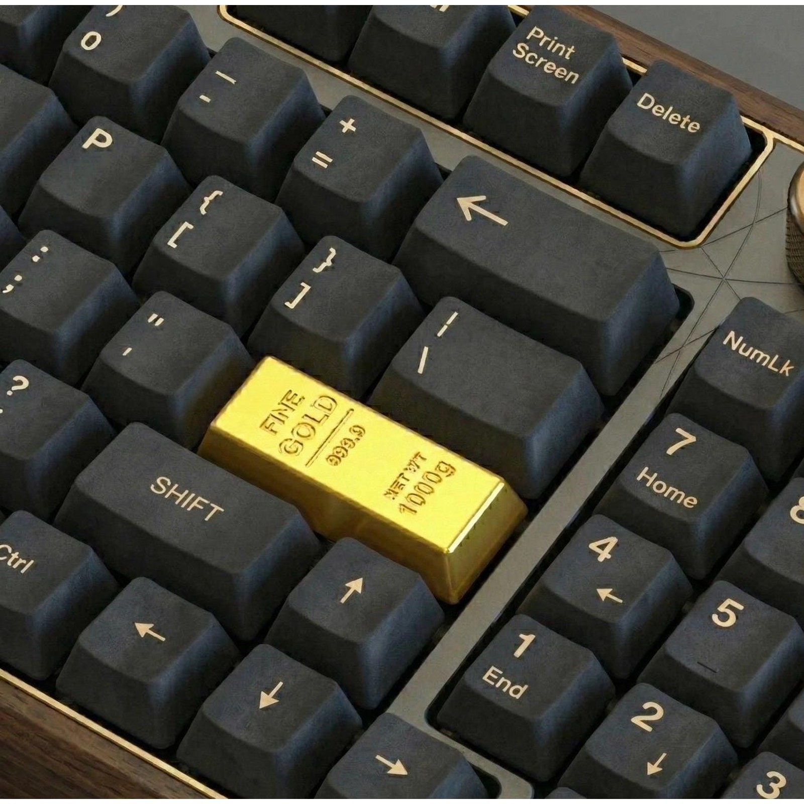 Fine Gold Bar Artisan Keycap - Hyper-Realistic 1000g Resin Mechanical Keyboard