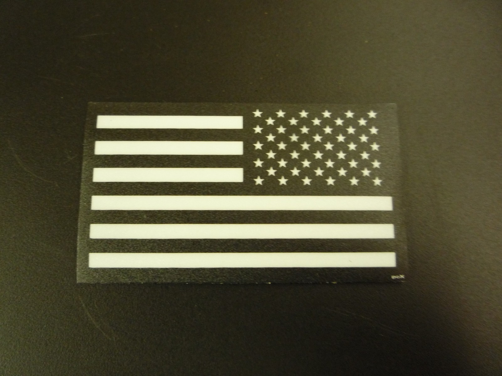 REVERSE USA FLAG WHITE ON BLK PCX PATCH 2 pack 3.5"x2" W/VELCRO® BRAND FASTENER