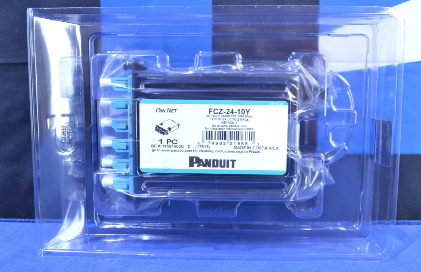 New Sealed - Panduit QuickNet FCZ-24-10Y Fiber Optic MPO Cassette (J010901)