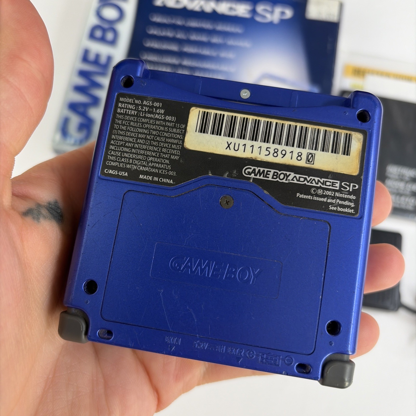 Nice! OEM Nintendo GameBoy Advance SP In Box Cobalt Blue System Complete