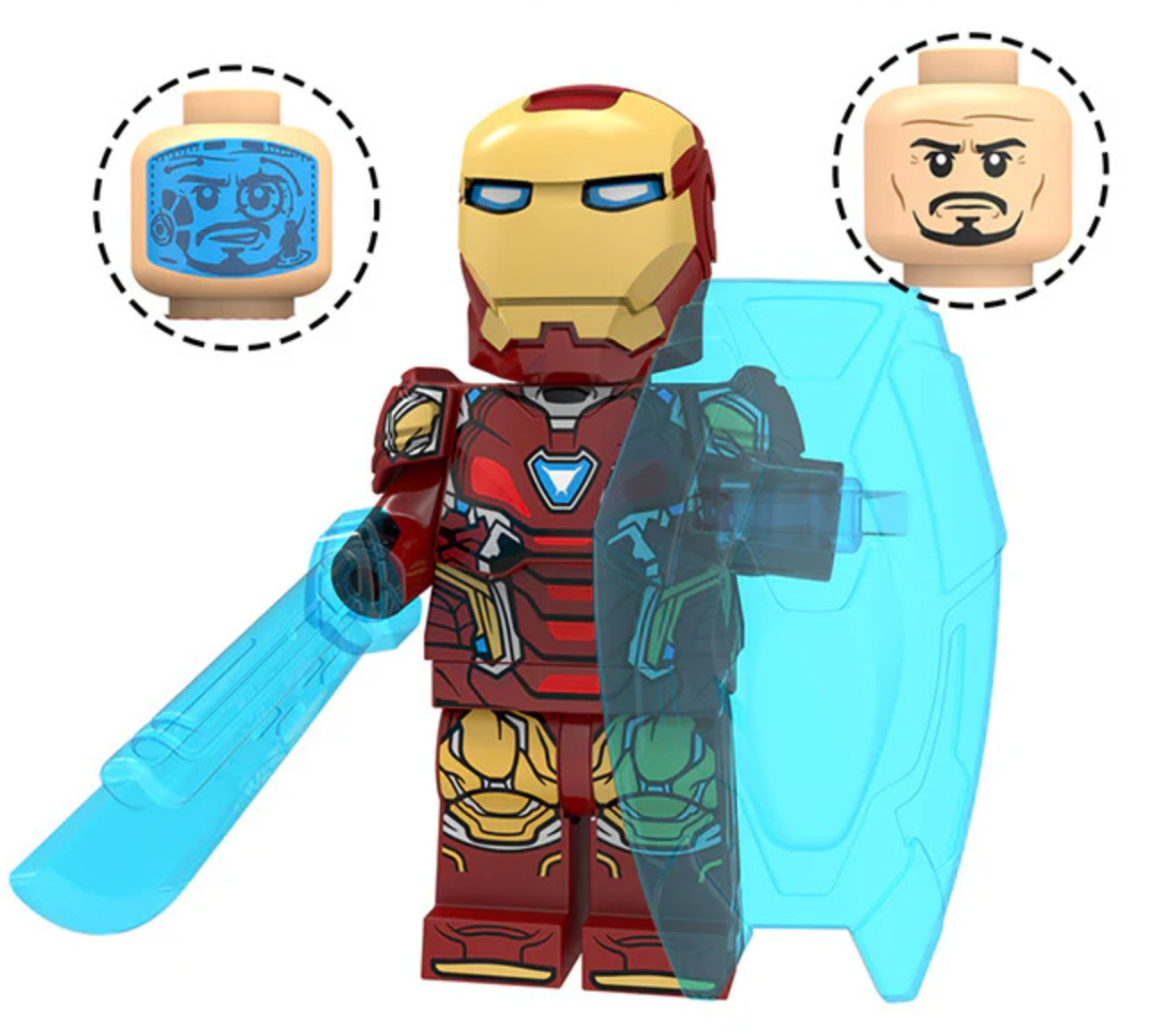 LEGO Iron Man Minifigure - Shield Sword Marvel Avengers Tony Stark
