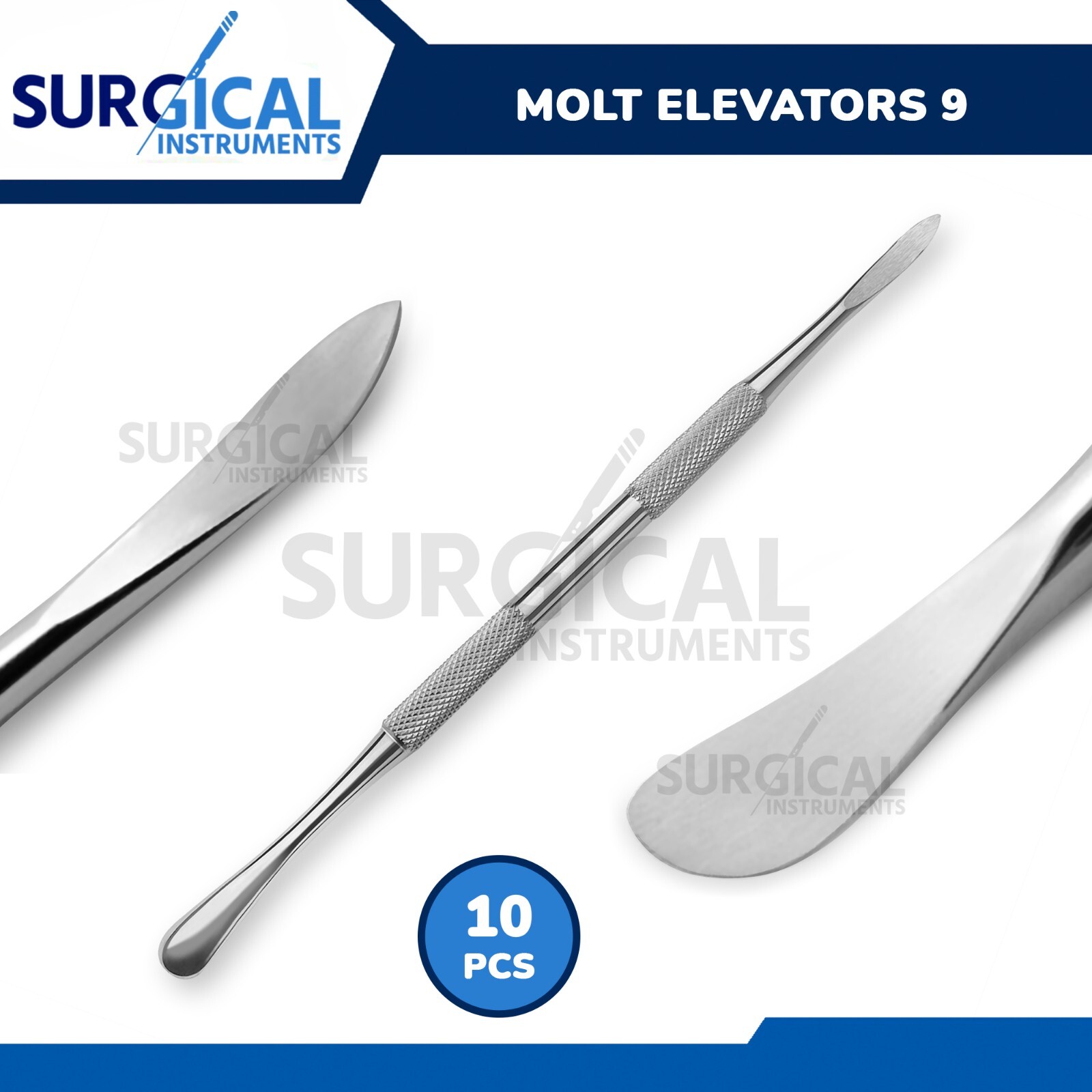 10 Pcs Molt Periosteal Elevators # M9 Dental Instruments Stainless German Grade