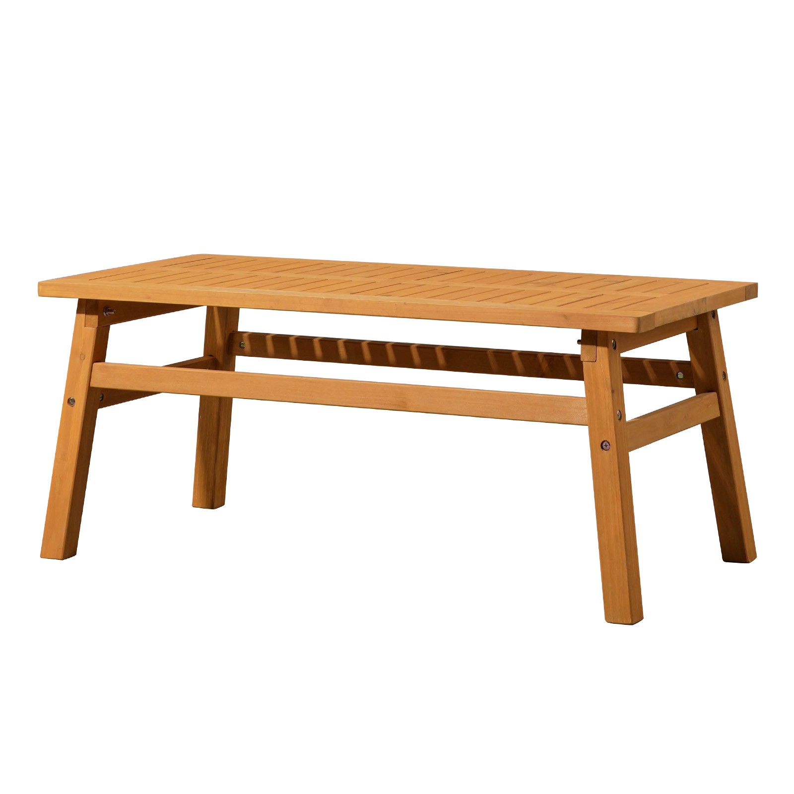 Outdoor Wood Coffee Table,42" Farmhouse Side Table,Solid Cedar Wood Accent Table
