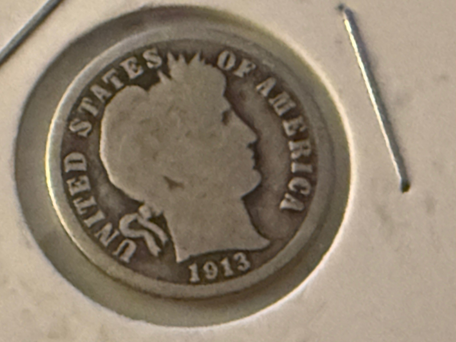 1913 Barber Dime 90% Silver Philadelphia Fine F-12 Better Circulated Coin