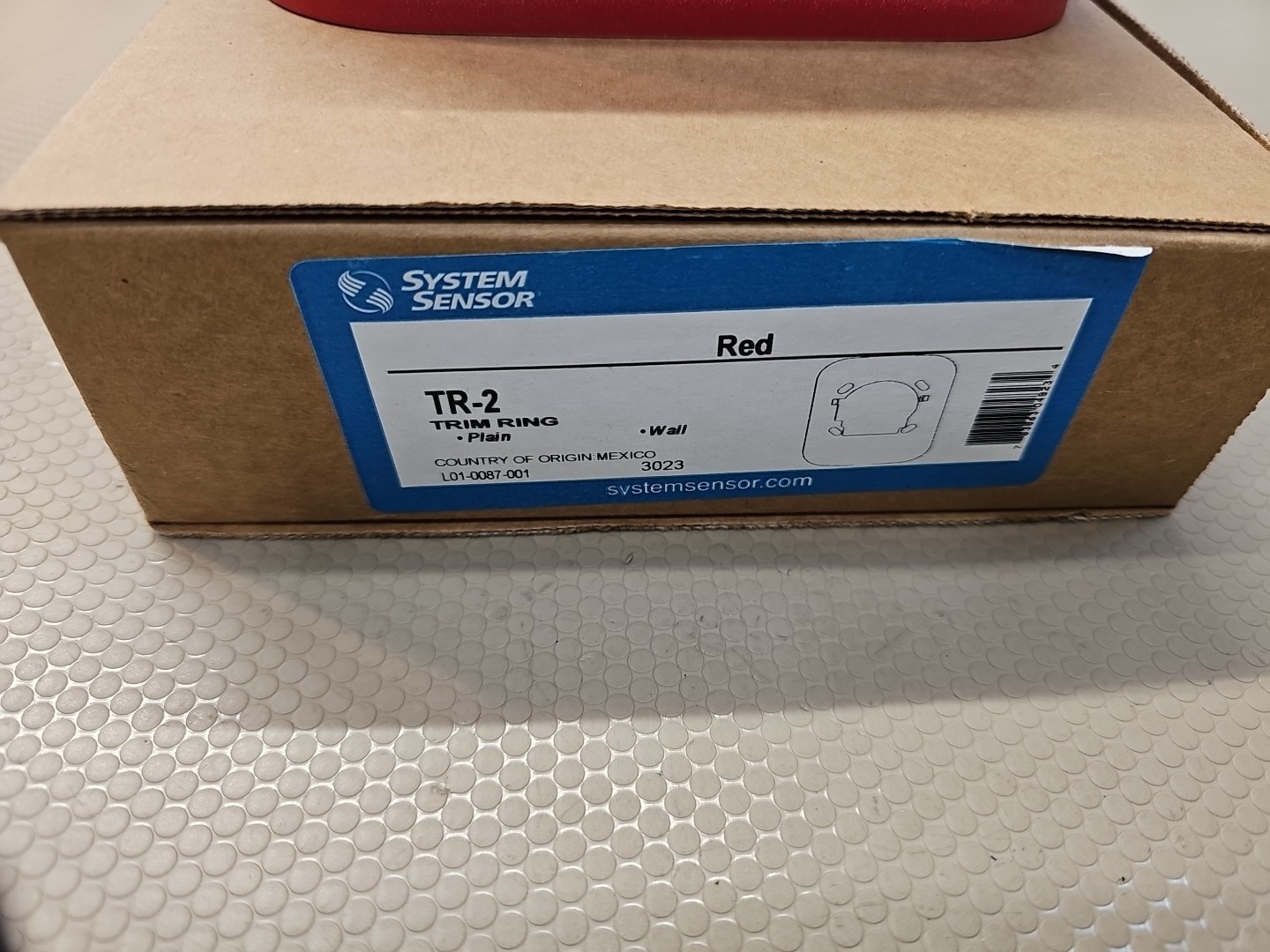 System Sensor TR-2. Universal Wall Trim Ring, Red. Pack of 5.