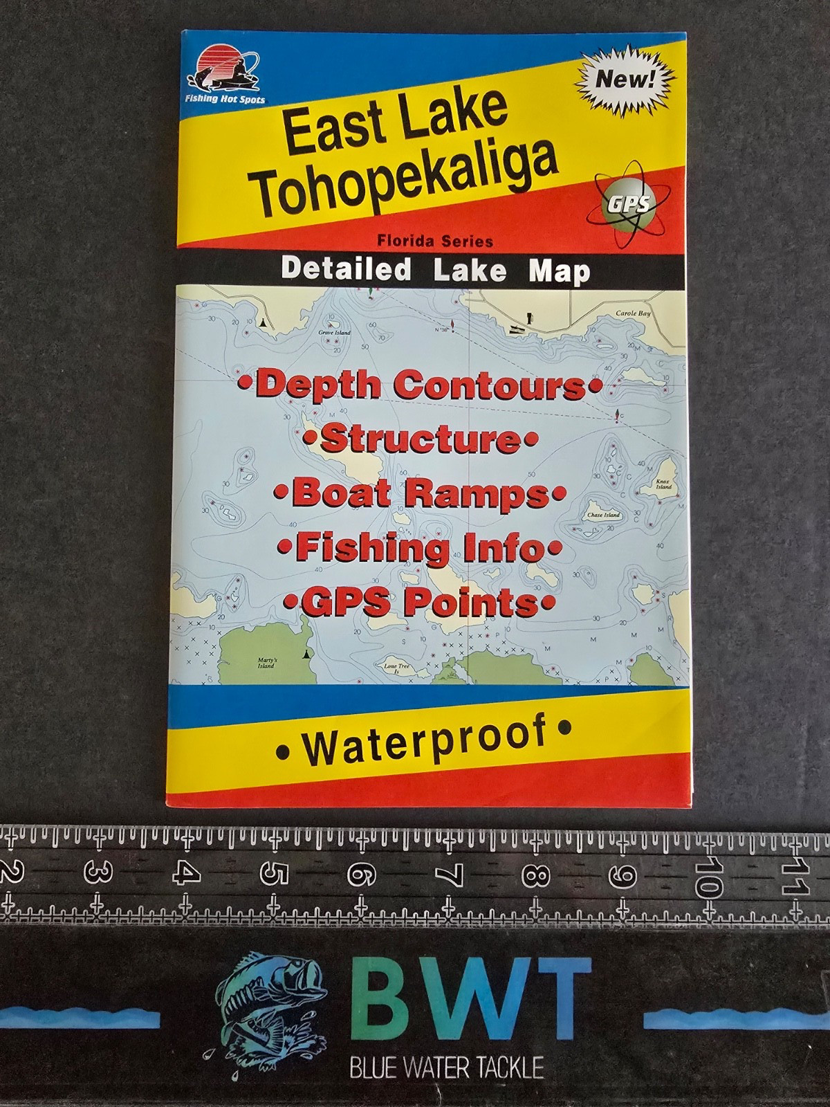 East Lake Tohopekaliga (Toho) - Lake Map *New* Fishing/ Fishing House Decor