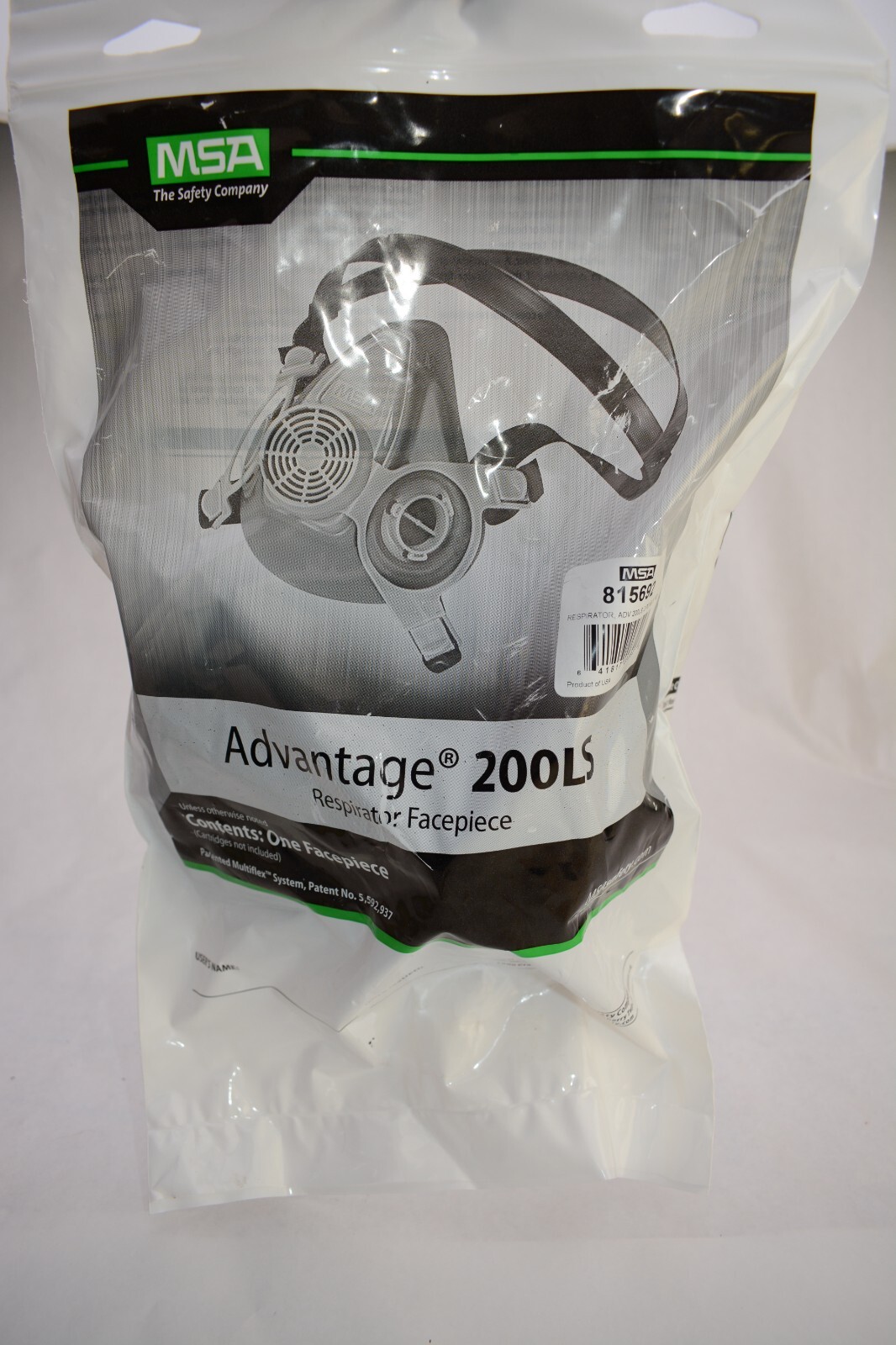 LOT 4pc MSA Advantage 200 LS Respirator, with 2-Piece Neckstrap, Medium, Blue
