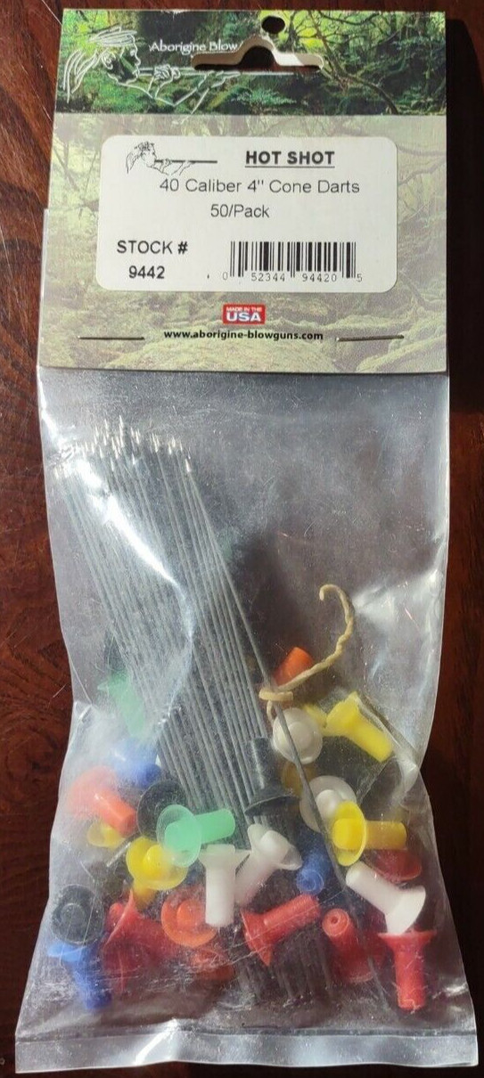 Hot Shot #9442 40 Caliber 4" Cone Darts-1pk of 50pc-Hunting Archery-NEW-SHIP24HR