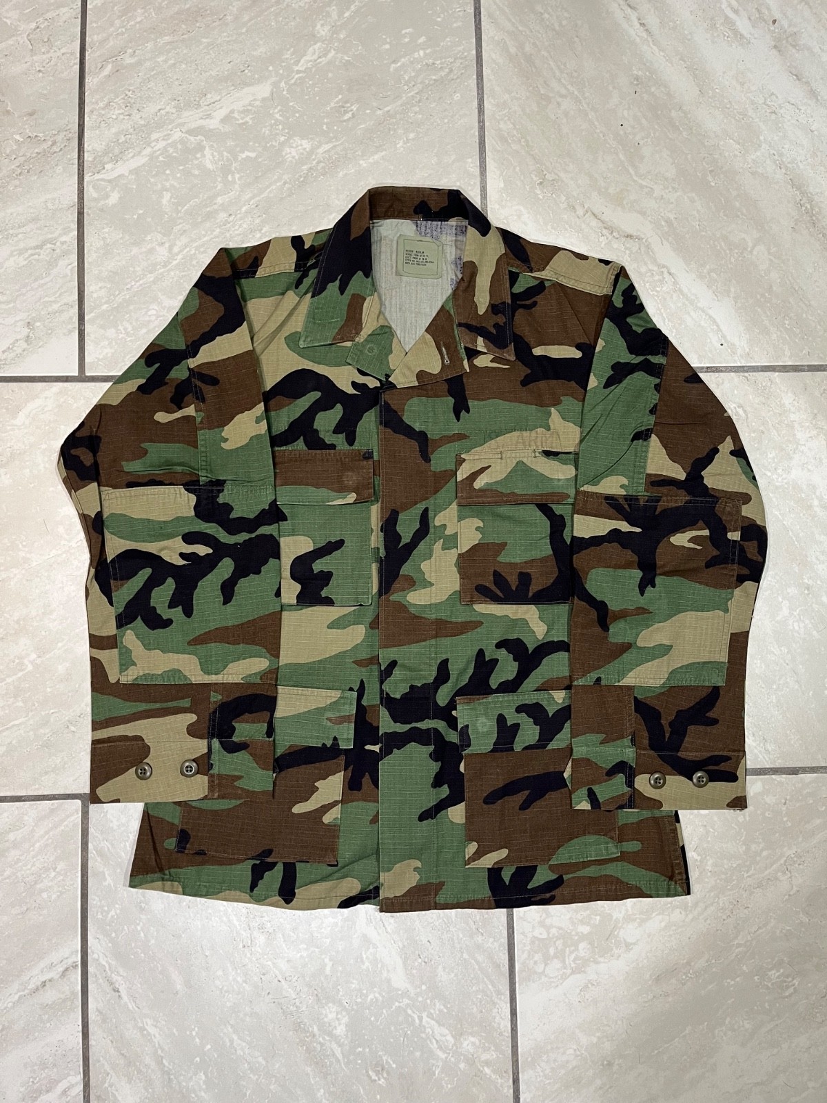 Army Woodland Tricolor Camouflage Blouse Medium Regular Shirt