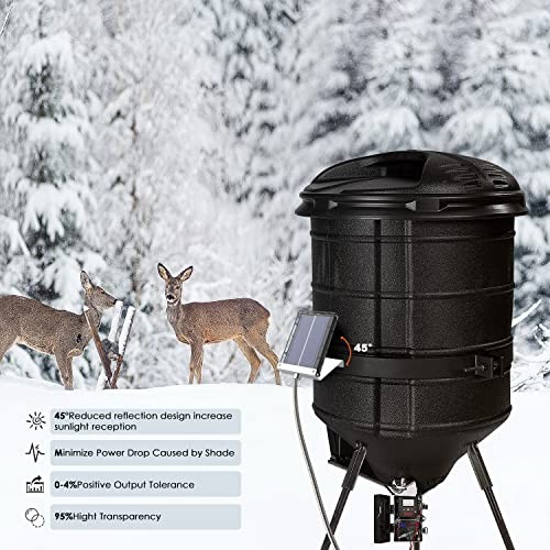 6-Volt Solar Panel for Deer Feeder with an Adjustable Mounting Bracket and