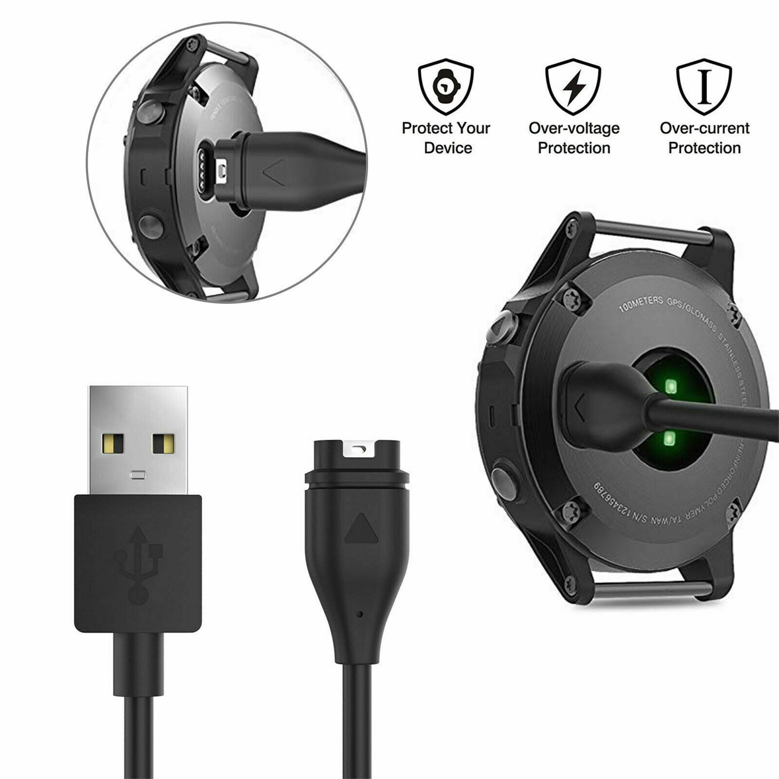 For Garmin Instinct Charger Replacement Charging Cable Cord USB