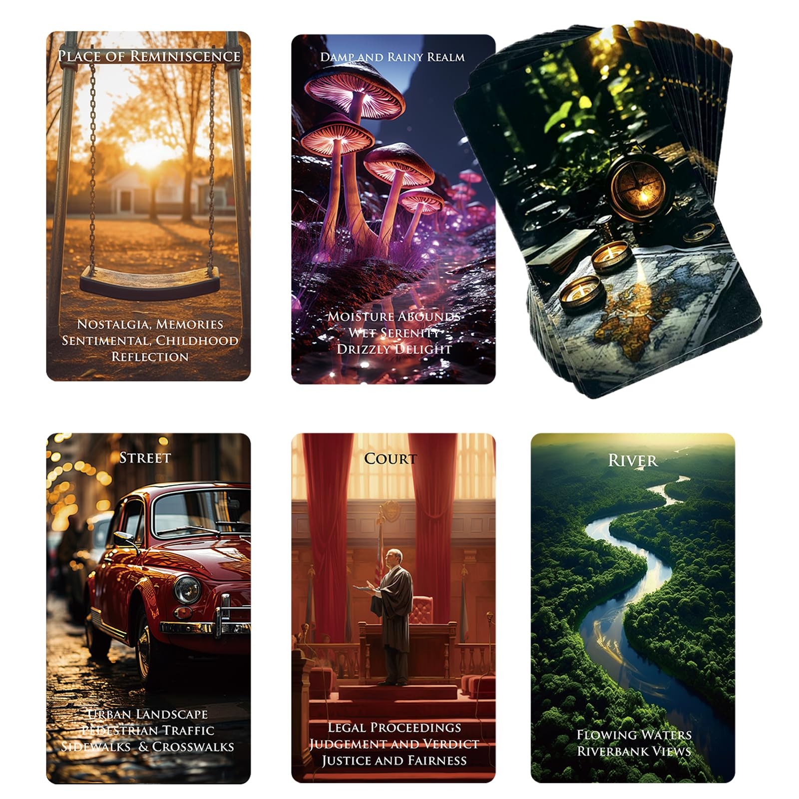 Trikendou The Place Oracle Cards Deck - Tarot for Medium, Multicolor