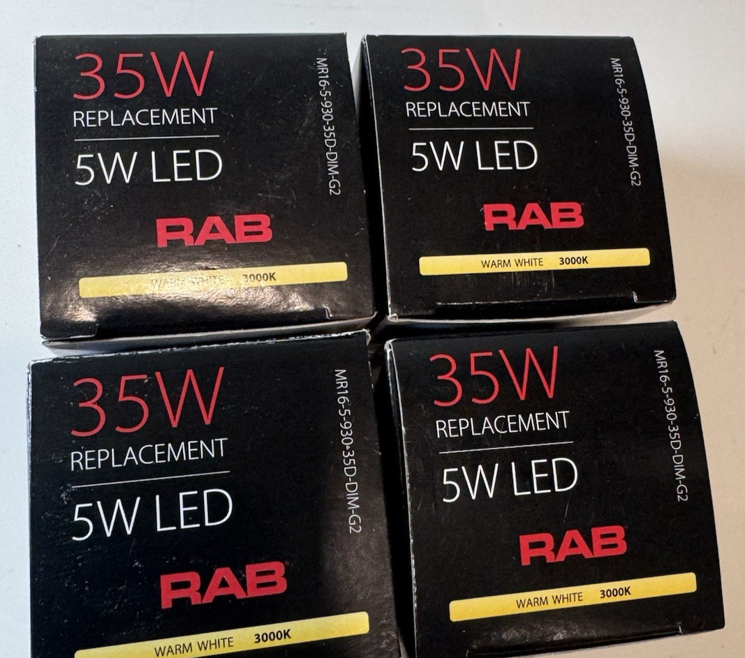 RAB 5w LED Replacement Bulbs Set Of 4 Warm White 400 Lumens