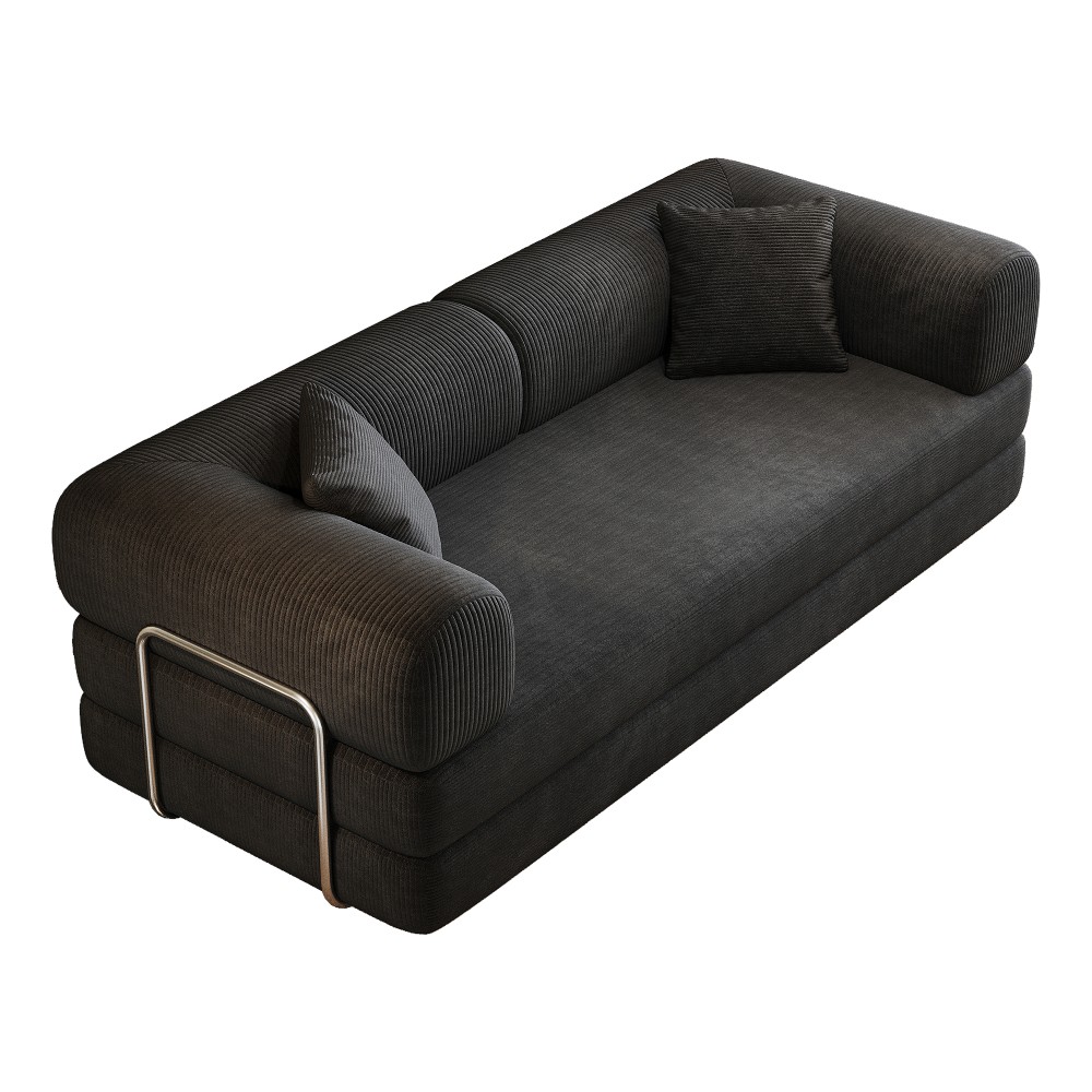 Compression Sofa, Convertible Floor Sofa Bed, Futon Couch Sleeper Bed, Black