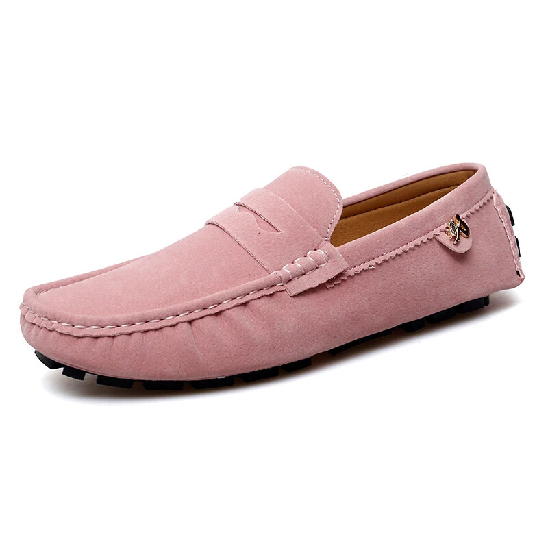 Fashion Men's Suede Loafers Comfortable Casual Shoes Slip on Flat Driving Shoes