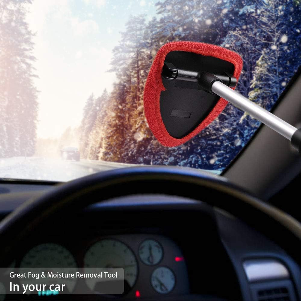 TAKAVU Windshield Window Cleaner Tool, Extendable Long-Reach Handle, Unique
