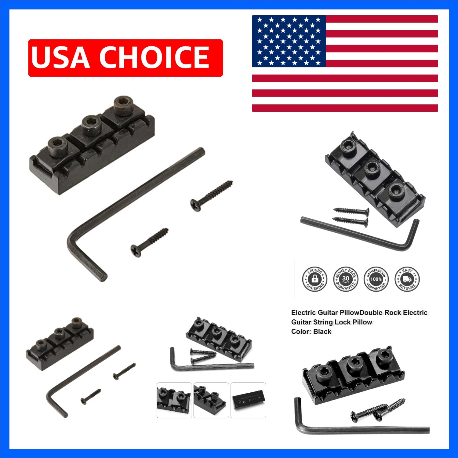 42mm Black Nut Wrench Screw for Floyd Rose Tremolo Double Locking System