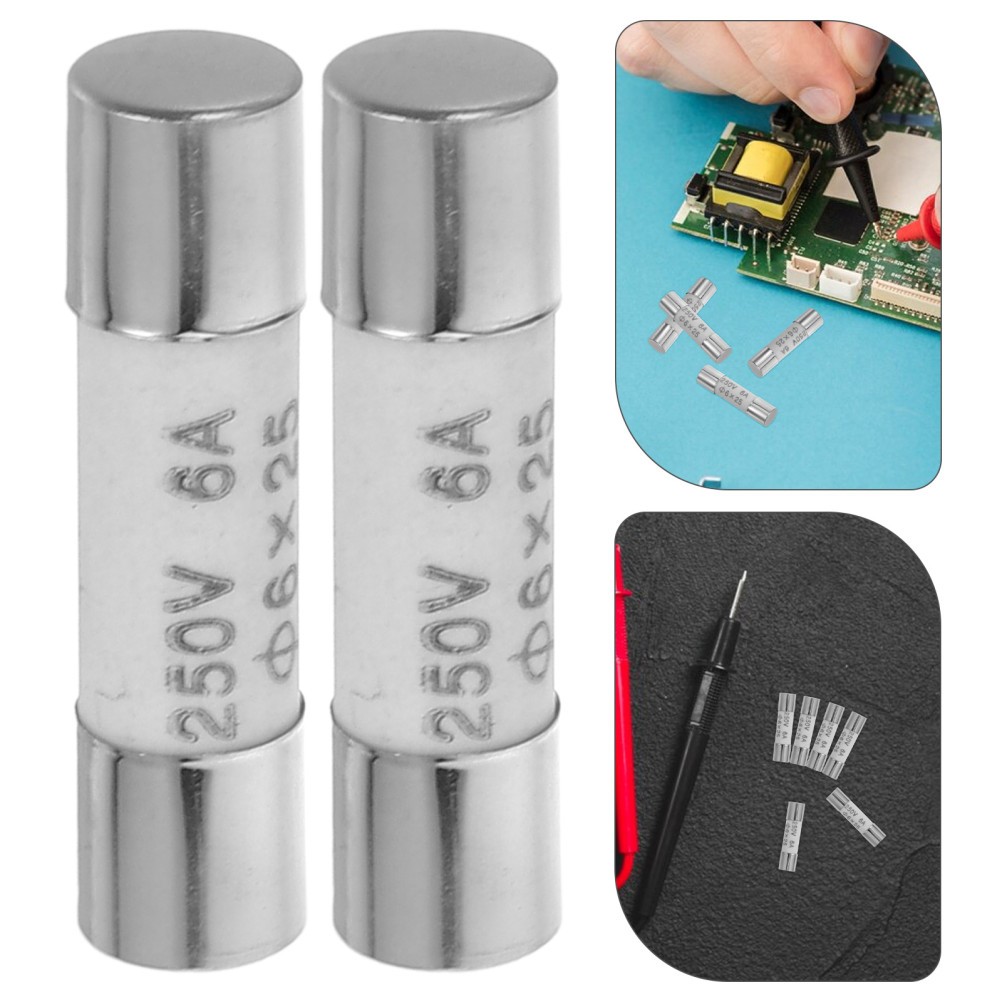 10Pcs Durable Ceramic Fuse Tube 6 Amp 250V for Digital Multimeter Protection