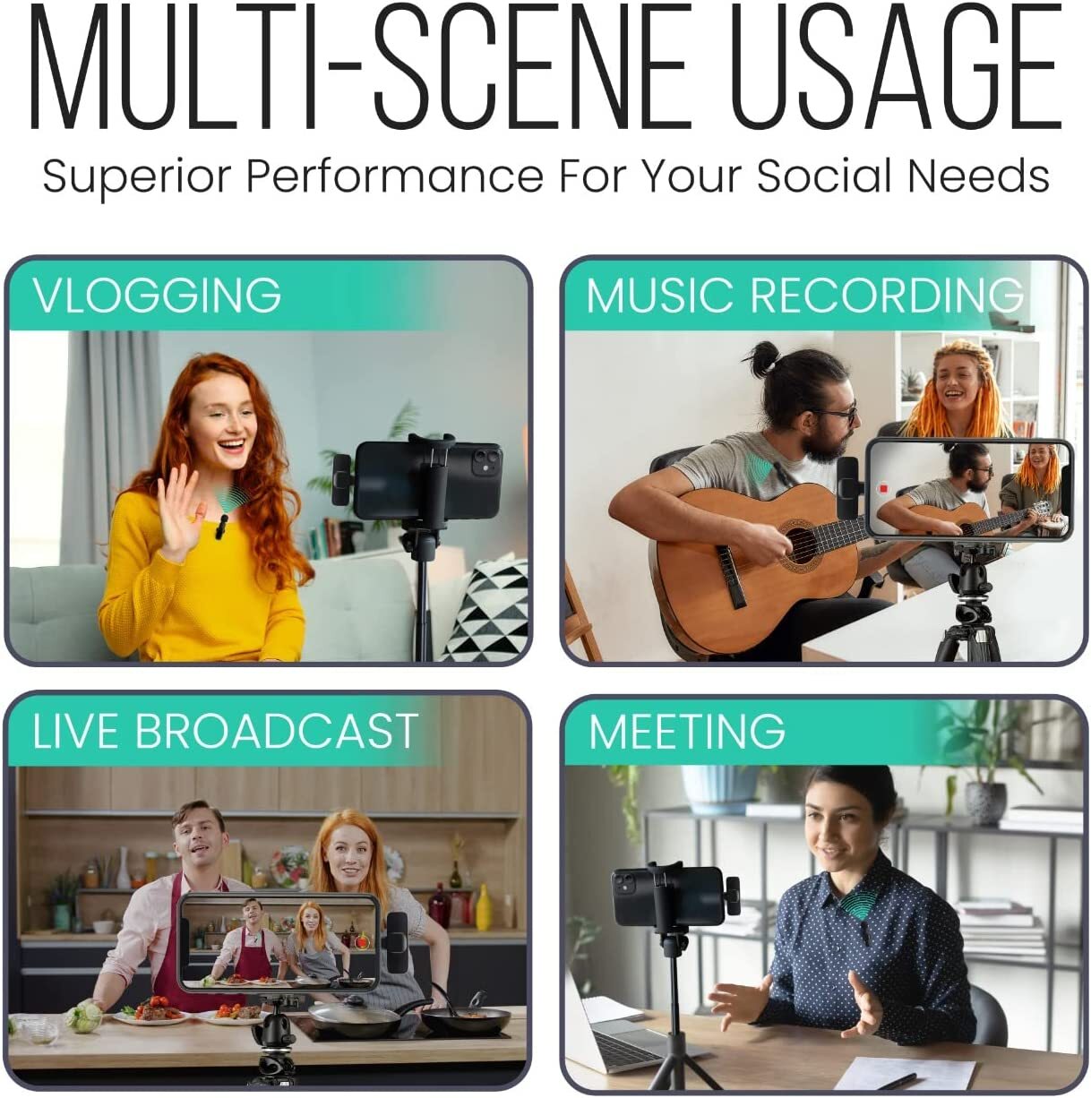 Wireless Lavalier Microphone - Compatible with The iPhone No App Or Adapter Need