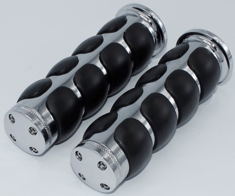 Yamaha V-Star 250 Virago XV 250 535 750 1100 VMax V-Max 1200 CHROME RUBBER GRIPS