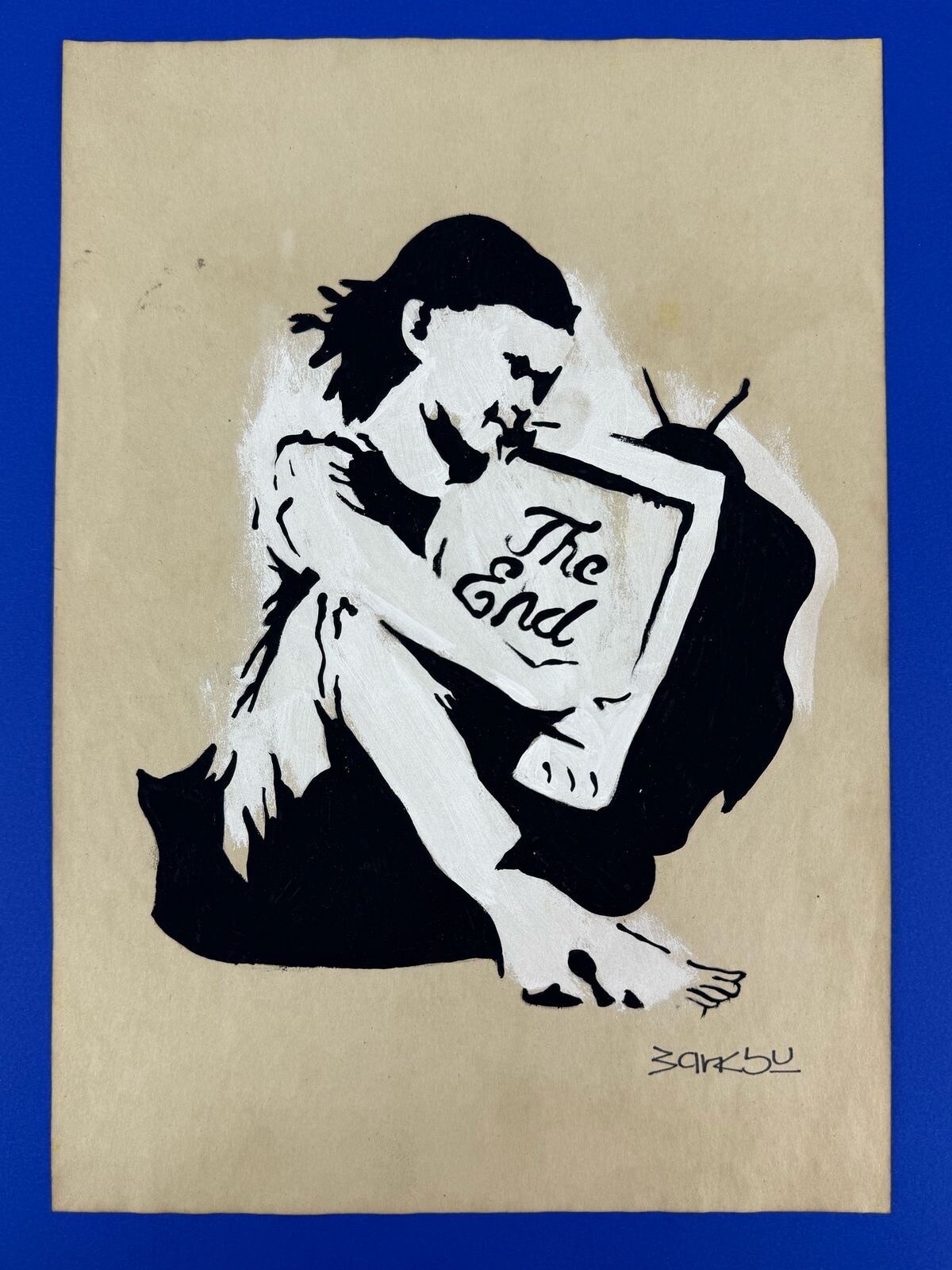 Bansky Drawing on paper (Handmade) signed and stamped